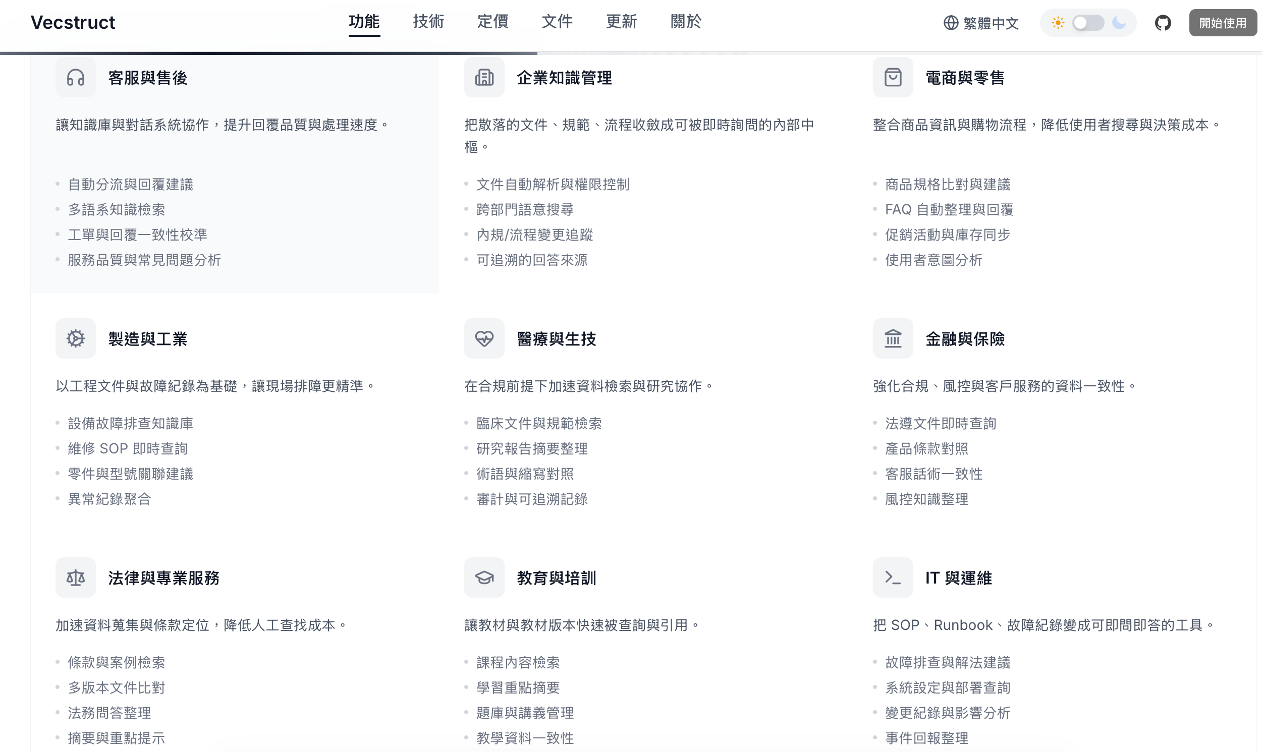 Vecstruct AI Gateway 管理畫面